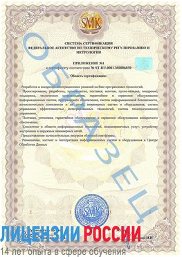 Образец сертификата соответствия (приложение) Ефремов Сертификат ISO 27001